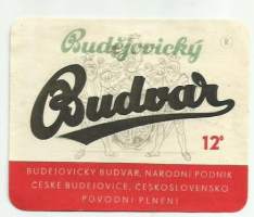 Budejovicky  Budvar  -  olutetiketti