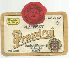 Plzensky Prazdroj  -  olutetiketti