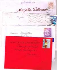 Postilähetyksiä, kuoria merkkeineen  Virosta 4 kpl