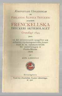 Frenckellska Tryckeri Ab Finska Mässan  1920 - esite