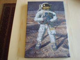 Apollo 11, 50-vuotis 1969-2019, canvastaulu, koko 20 cm x 30 cm. Teen näitä vain 50 numeroitua kappaletta. Yksi heti valmiina lähetettäväksi.