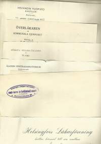 Lääketieteeseen liittyviä firmalomakkeita yli 10 kpl erä  firmalomake