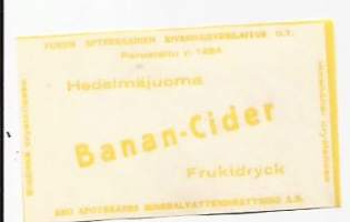 Banan-Cider -  juomaetiketti