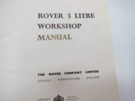 Rover 3 Litre Workshop Manual -korjaamokäsikirja