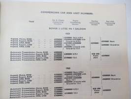Rover 3 Litre Workshop Manual -korjaamokäsikirja