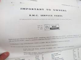 Wolseley Fifteen Hundred 1500 Service Parts List -varaosaluettelo