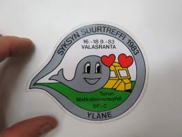 Valasranta 1983 - Syksyn suurtreffi - Turun Matkailuvaunuyhdistys SF-C  Yläne -tarra / sticker