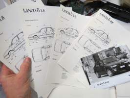 Lancia Delta -mallistoesittelykansio / lehdistötiedote kansio, pressikuvia ym. / press release binder