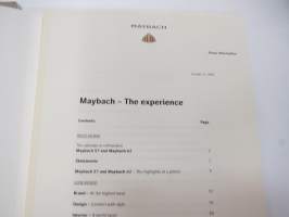 Maybach 57, 62 - The Automobiles - October 2002 -esittely- / lanseerauskansio pressikuvineen ym. -press kit