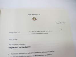 Maybach 57, 62 - The Automobiles - October 2002 -esittely- / lanseerauskansio pressikuvineen ym. -press kit