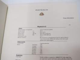 Maybach 57, 62 - The Automobiles - October 2002 -esittely- / lanseerauskansio pressikuvineen ym. -press kit