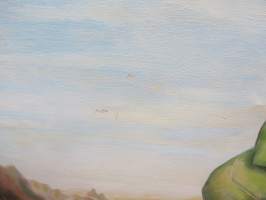 Maastopyöräilijä -maalaus / painting on canvas