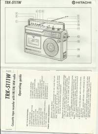 Hitachi TRK 5111 W -  casette tape recorder - käyttöohje