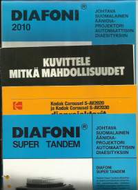 Diaprojektori Diafoni, Bell&amp;Howell ja Kodak - esite 4 kpl