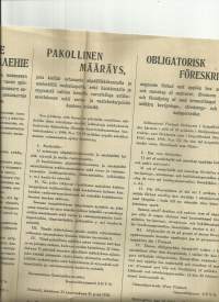 Pakollinen määräys ...valtion leimalla varustettujen.. / 1915  venäjäksi, suomeksi ja ruotsiksi