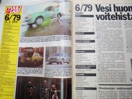 Tuulilasi 1979 nr 6, Erik Carlsson, Chevrolet Citation, Lautalla Tukholmaan, Fiat 127 sadan omistajan haastattelu, Vesiliirtotesti, Starlet loppuarvostelu, ym.