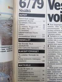 Tuulilasi 1979 nr 6, Erik Carlsson, Chevrolet Citation, Lautalla Tukholmaan, Fiat 127 sadan omistajan haastattelu, Vesiliirtotesti, Starlet loppuarvostelu, ym.