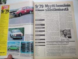 Tuulilasi 1979 nr 9, Datsun 100A sata omistajaa kertoo, Halvat autoradiot, Etuvetoinen Opel Kadett, Zastava 1100 Z, Volkswagen Jetta, Turbo on nykyaikaa, Ysikuutonen