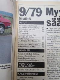 Tuulilasi 1979 nr 9, Datsun 100A sata omistajaa kertoo, Halvat autoradiot, Etuvetoinen Opel Kadett, Zastava 1100 Z, Volkswagen Jetta, Turbo on nykyaikaa, Ysikuutonen