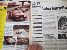 Tuulilasi 1979 nr 10, Lämmityslaitevertailu, Petro-Saab kestotesti, BMW M1, Volvo 244 GLD, Suurajojen pituushypyt, Opel Kadett 1.3 De Luxe, Toyota Corolla 100 kertoo
