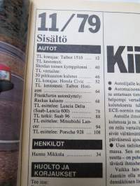 Tuulilasi 1979 nr 11, Öljytesti, Sata Saab 96:n omistajaa kertoo, Talbot 1510, Hotelli Ratkin, Honda Civic, Honda ST 70 Dax, Tabbert Comtesse 530, ym.