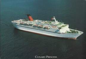 Cunard Princess laivakuva A5 koko - laivakortti, laivapostikortti ei viivoja