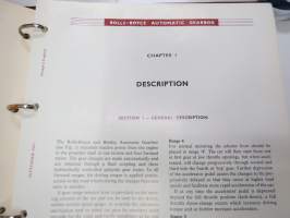 Rolls-Royce - Automatic gearbox Workshop Manual -korjaamokirja