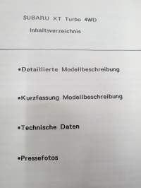 Subaru Presse Information -kansio valokuvineen