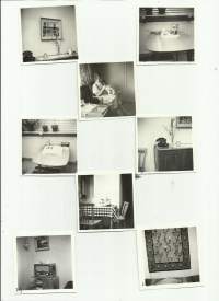 Sisustuskuvia  1950 -l - valokuva 6x6  cm 8 kpl