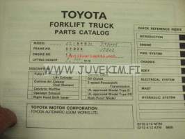 Toyota forklift 02-5FD28,30 parts catalog -haarukkatrukki varaosaluettelo