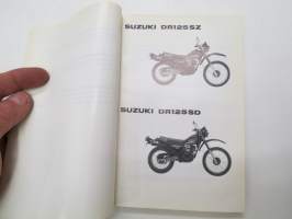 Suzuki DR125S, DR125SZ, DR125SD parts catalogue -varaosaluettelo