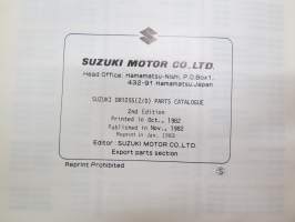 Suzuki DR125S, DR125SZ, DR125SD parts catalogue -varaosaluettelo