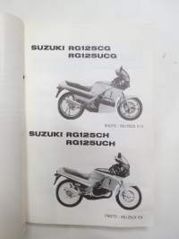 Suzuki RG125 (NF12A / NF12B), RG125CG / RG125CH / RG125UCG / RG125UCH parts catalogue -varaosaluettelo