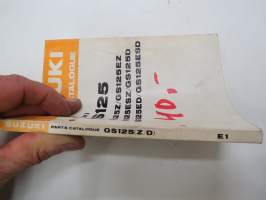 Suzuki GS125, GS125Z / GS125EZ / GS125ESZ / GS125D / GS125ED / GS125ESD parts catalogue -varaosaluettelo
