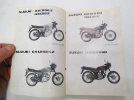 Suzuki GS125, GS125Z / GS125EZ / GS125ESZ / GS125D / GS125ED / GS125ESD parts catalogue -varaosaluettelo
