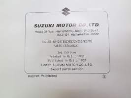 Suzuki GS125, GS125Z / GS125EZ / GS125ESZ / GS125D / GS125ED / GS125ESD parts catalogue -varaosaluettelo