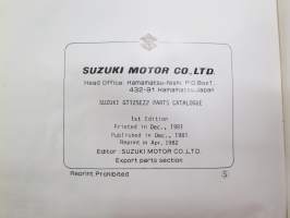 Suzuki GT125EZ2, GT125ESZ2 parts catalogue -varaosaluettelo