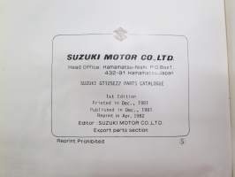 Suzuki GT125EZ2, GT125ESZ2 parts catalogue -varaosaluettelo