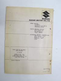 Suzuki TS250 E2, E4, E17, E18, E21, E22, E24 parts catalogue -varaosaluettelo