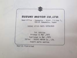 Suzuki GR125 E2, E4, E6, E17, E18, E22, E24, E25, E28, E32 parts catalogue -varaosaluettelo