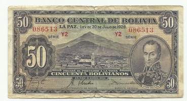 Bolivia 50 Bolivianos 1928  seteli