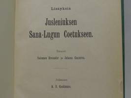 Lisäyksiä Jusleniuksen Sana-Lugun Coetukseen