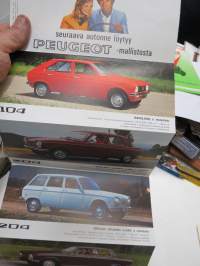 Peugeot 1973 mallisto -myyntiesite / brochure