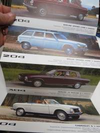 Peugeot 1973 mallisto -myyntiesite / brochure