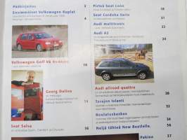 Etumatkaa 2000 nr 3, Volkswagen asiakaslehti, kansikuva ensimmäiset virallisesti tuodut 12 Kuplaa luovutettiin Senaatintorilla, Volkswagen 50 vuotta Suomessa, ym.