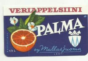 Palma Veriappelsiini  -  juomaetiketti