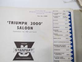 Triumph 2000 Saloon (Commission No. M.B.I. and future) Spare parts Catalogue -varaosaluettelo