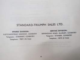 Triumph 2000 Saloon (Commission No. M.B.I. and future) Spare parts Catalogue -varaosaluettelo