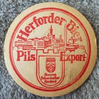 Herforder Bier -olutlasin alunen. Brauerei Felsenkeller Herford