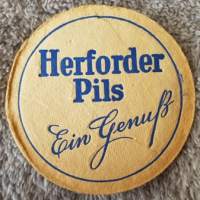 Herforder Bier -olutlasin alunen. Brauerei Felsenkeller Herford